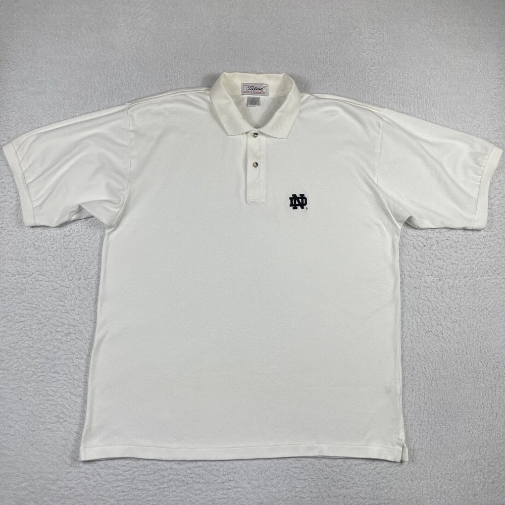 Notre Dame Polo Shirt Mens XL Vintage Titleist Golf Made In USA Fighting‎ Irish